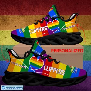 Rainbow LGBT Love NBA Los Angeles Clippers Max Soul Shoes Personalized Gift For LGBT Sports Sneakers - Rainbow LGBT Love NBA Los Angeles Clippers Max Soul Shoes Personalized Photo 2