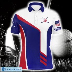 Custom Name Red White And Blue Polo Shirt For Men And Women Product Photo 1