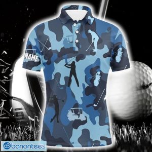 Pesonalized Blue Camo Polo Shirt For Men And Women Product Photo 1