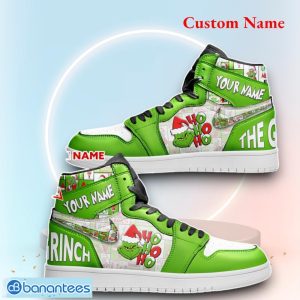 The Grinch Ho Ho Ho Custom Name Air Jordan High Top Shoes For Men Women Product Photo 1