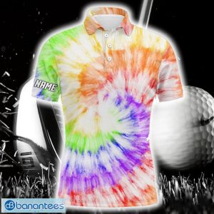 Custom Name Purple Green Orange Tie Dye All Over Print Polo Shirt For Men And Women Product Photo 1