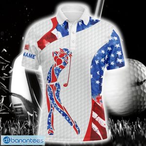 Custom Name Watercolor American Flag Patriot Golf White Polo Shirt For Men And Women Product Photo 1