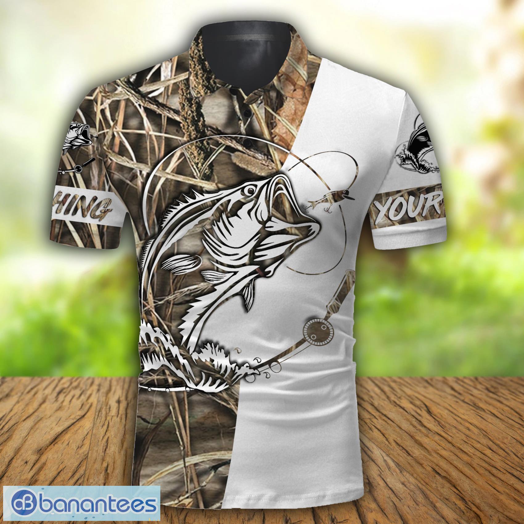 Beautiful Bass Fishing Tattoo White Polo Shirt Mens Womens Custom Name AOP  Print Golf Shirt Polo Shirt - Banantees