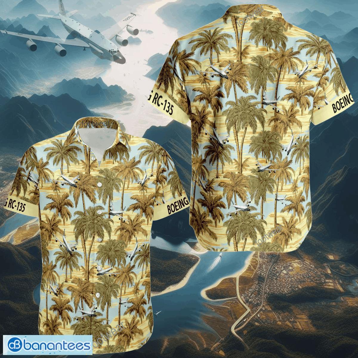 Boeing RC-135 Palm Tree Islands Aircraft AOP Hawaiian Shirt Special ...