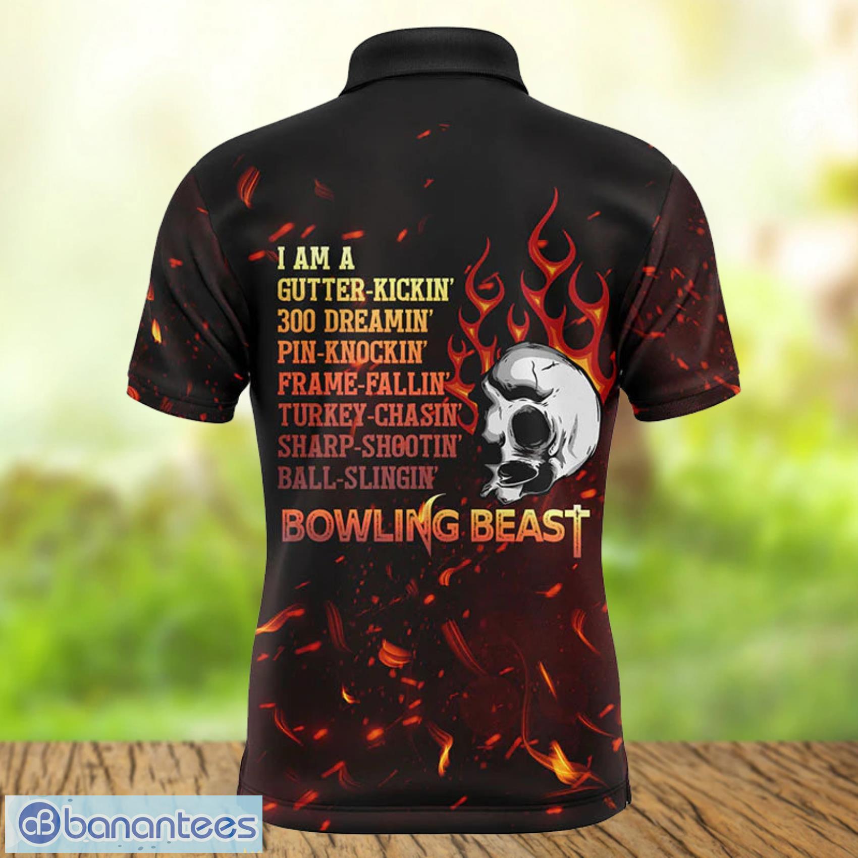 Bowling Beast Flame Skull Custom Name All Over Print AOP Print