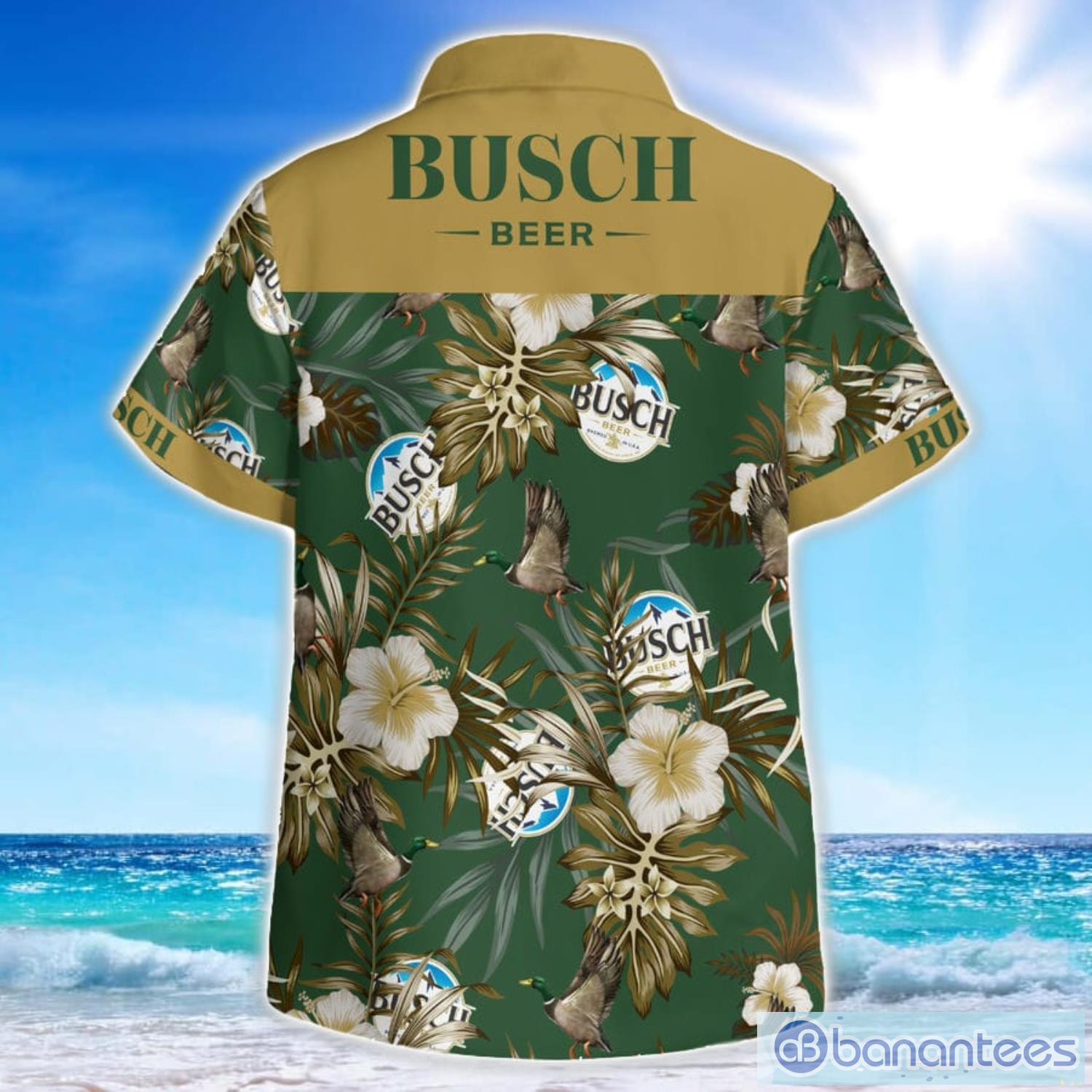 Busch Light Beer Hunting Mallard Beach Wear Hawaiian Shirt Button Beach  Shirt - Banantees