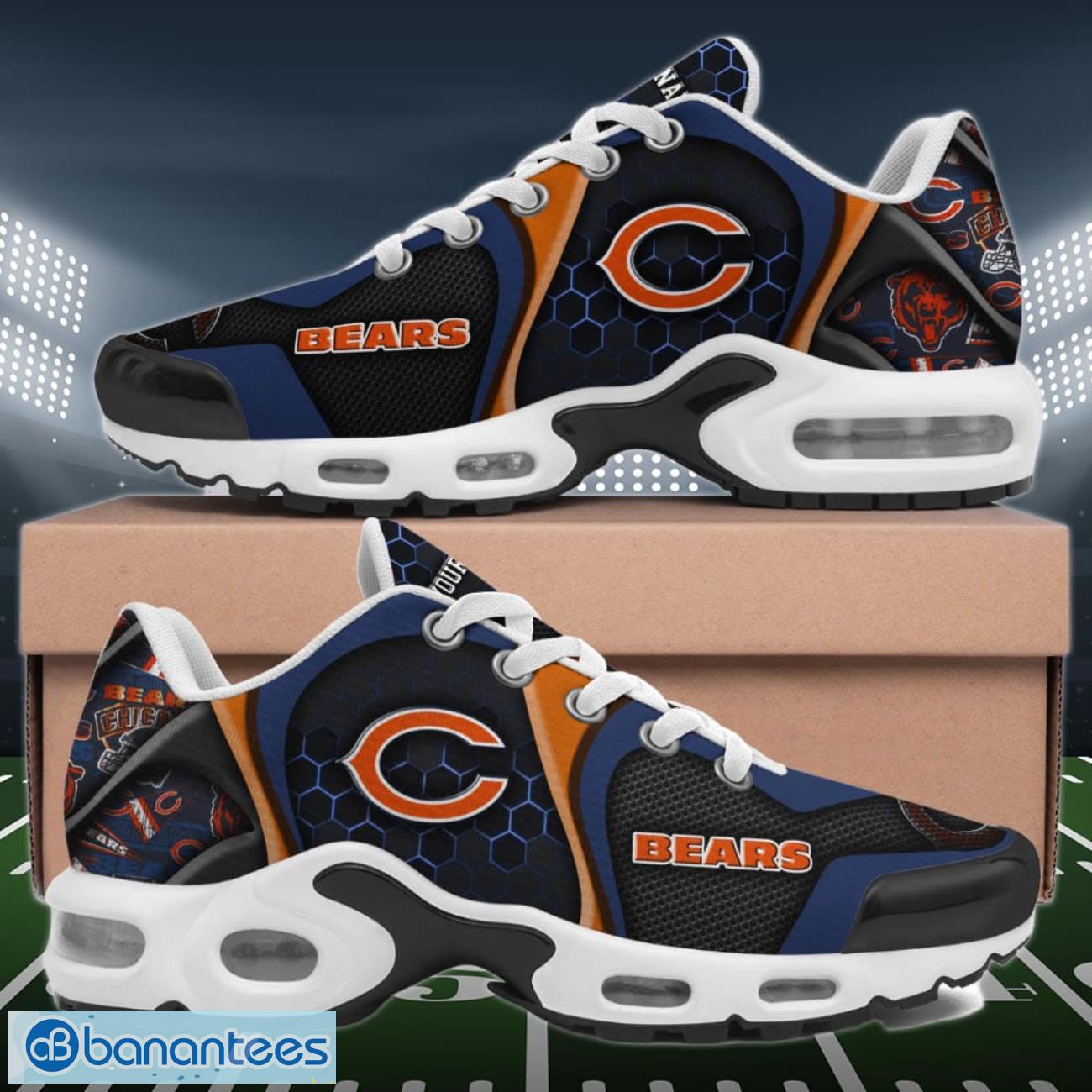 Chicago Bears Air Cushion Sports Shoes Custom Name Gifts For Football Fan Product Photo 1