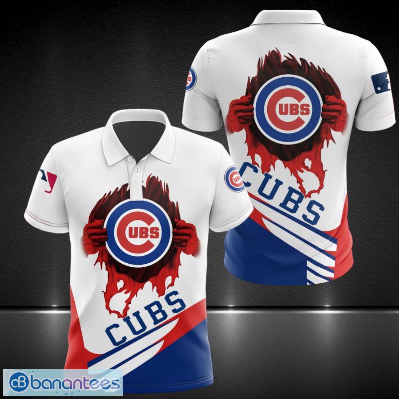 chicago cubs 3d polo shirt men gif fathers day gift image Chicago Cubs 3D Polo Shirt Men Gif Father's Day Gift Product Photo