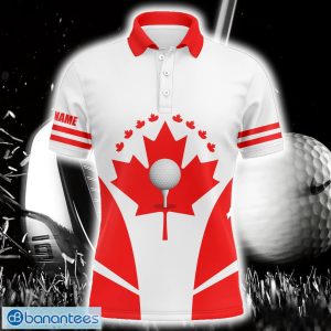 Red White Custom Name Canadian Flag Patriotic Golf Balls Polo Shirt For Men And Women Product Photo 1
