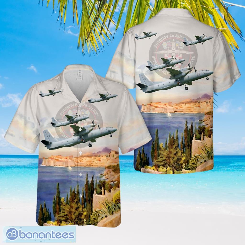 Croatian Air Force An-32b Transport Aircraft Hawaiian Shirt Trend Fashionable Sunny Days Product Photo 1