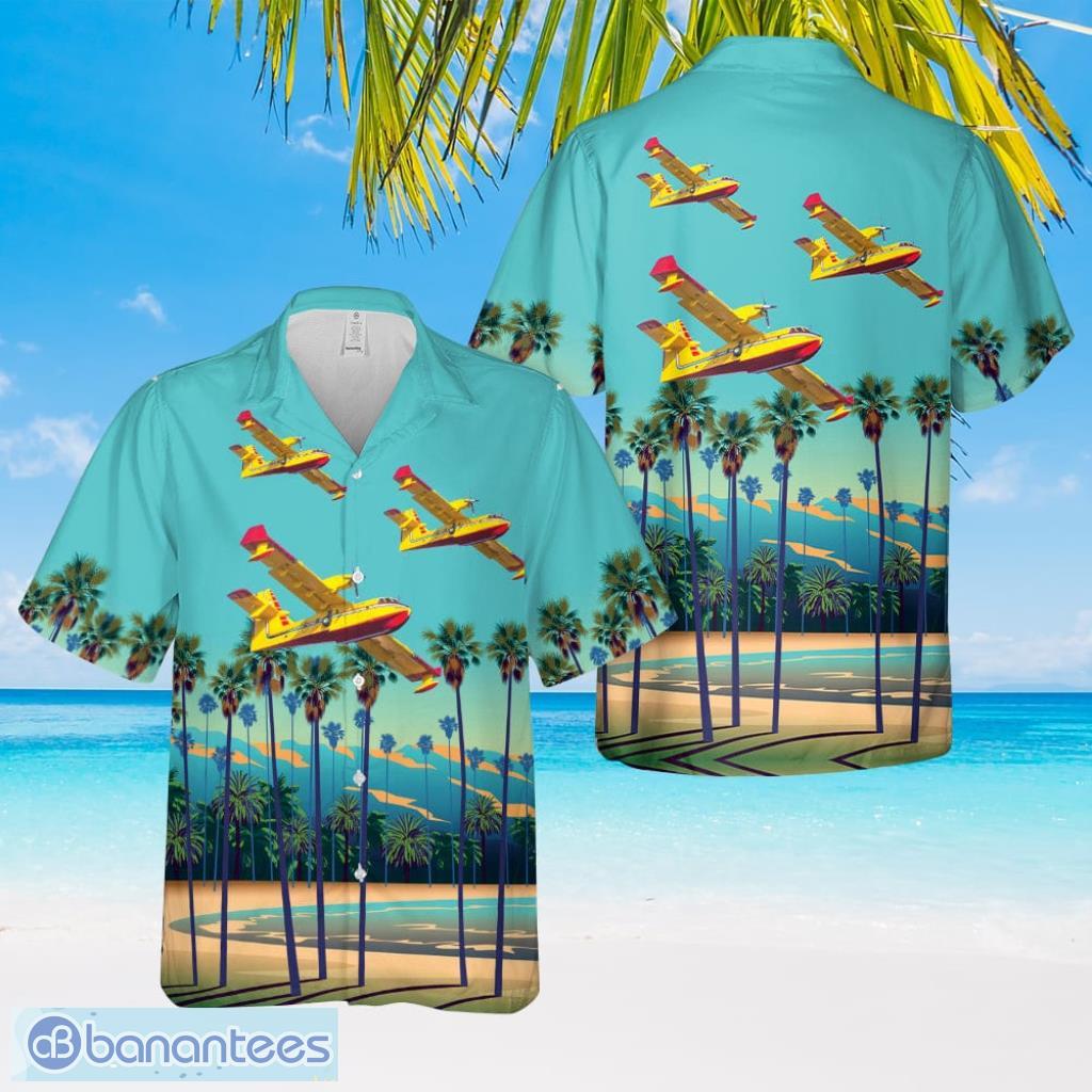 Croatian Air Force Cl-415 Super Scooper Firefighting Aircraft Hawaiian Shirt Trend Fashionable Sunny Days Product Photo 1
