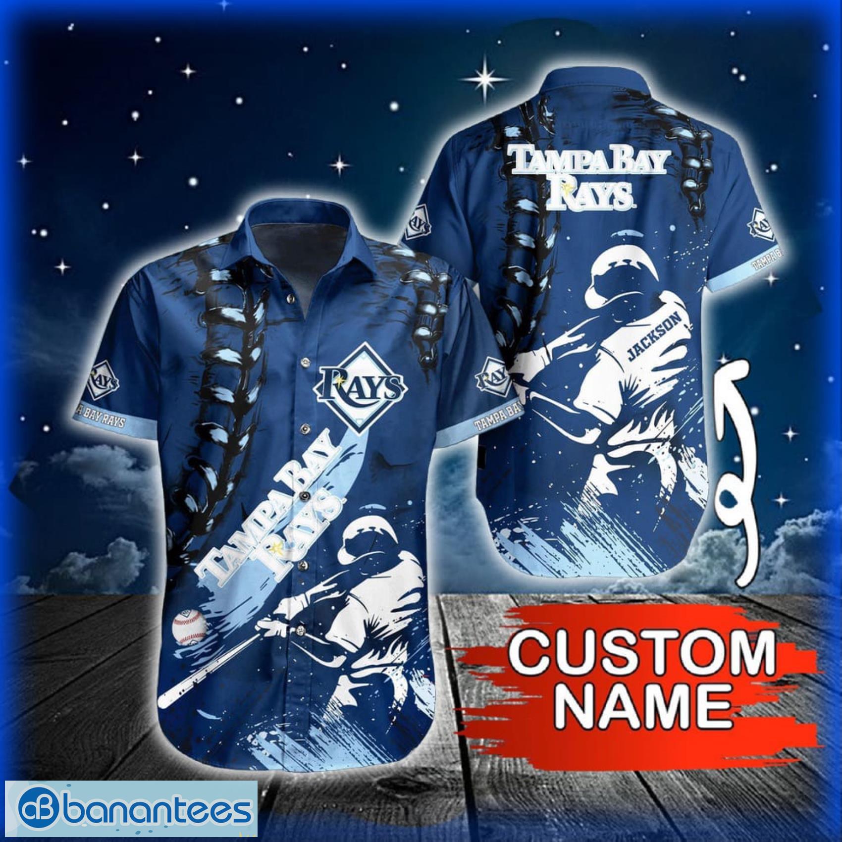 custom name 2024 mlb tampa bay rays hawaiian shirt summer symphony for fans image Custom Name 2024 MLB Tampa Bay Rays Hawaiian Shirt Summer Symphony For Fans Product Photo 1