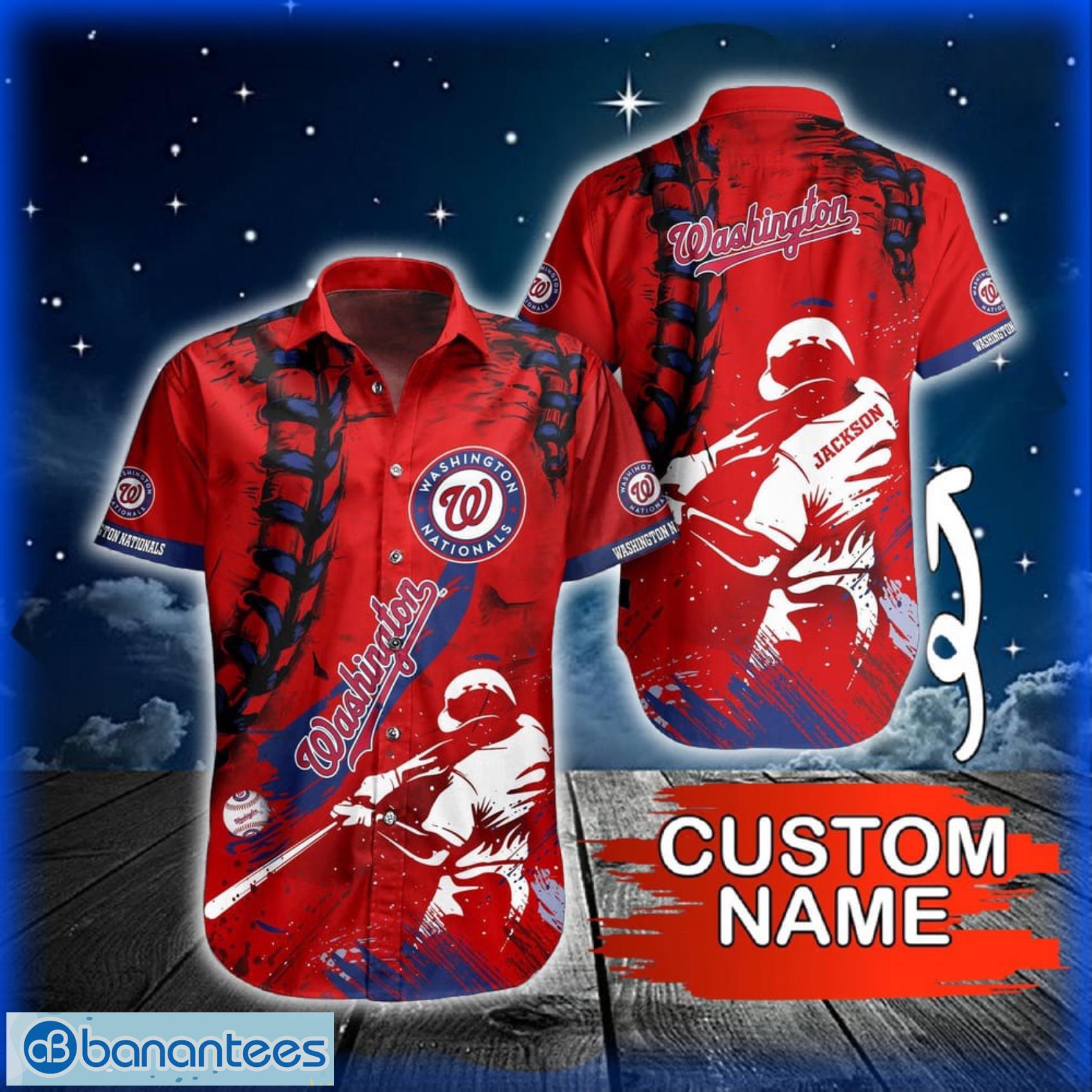 custom name 2024 mlb washington nationals hawaiian shirt summer symphony for fans image Custom Name 2024 MLB Washington Nationals Hawaiian Shirt Summer Symphony For Fans Product Photo 1