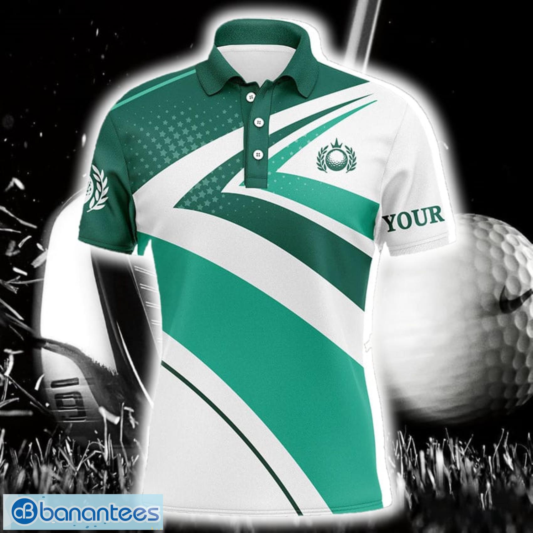 custom name green and white golf shirt tournament golf polo shirt for men and women image Custom Name Green And White Golf Shirt Tournament Golf Polo Shirt For Men And Women Product Photo 1
