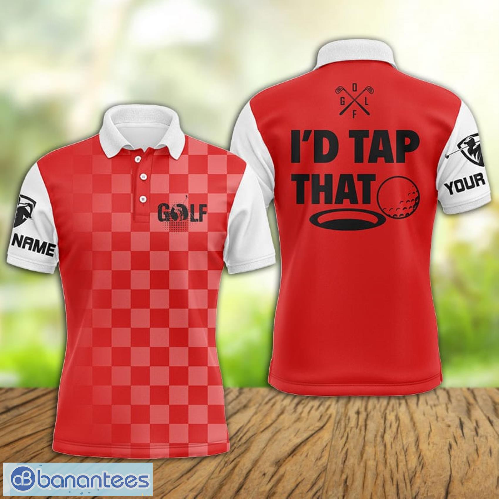 custom name id tap that funny golf red polo shirt for men and women image Custom Name I'd Tap That Funny Golf Red Polo Shirt For Men And Women Product Photo
