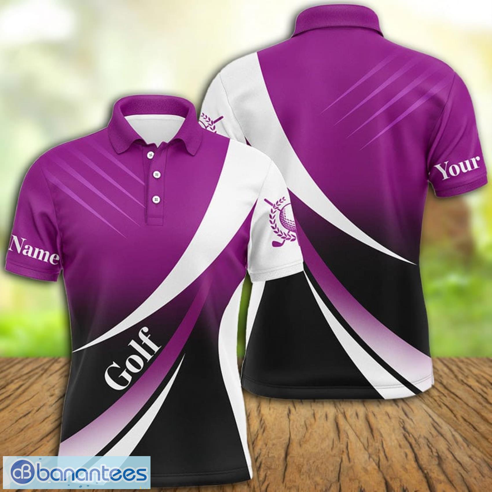 custom name light purple and white golf shirt tournament golf polo shirt for men and women image Custom Name Light Purple And White Golf Shirt Tournament Golf Polo Shirt For Men And Women Product Photo 1