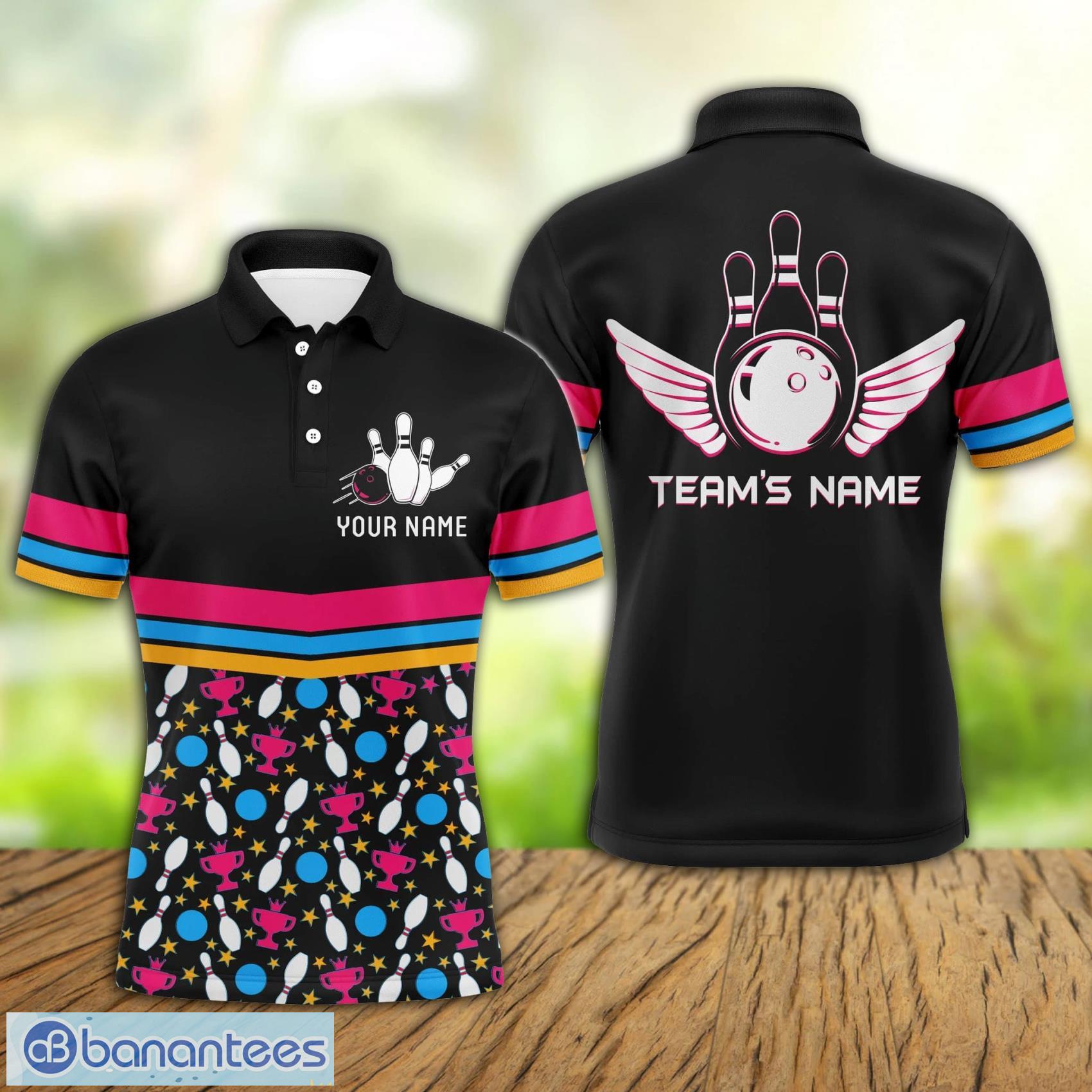 custom name men bowling polo shirt colorful balls and pins champion polo shirt for men and women image Custom Name Men Bowling Polo Shirt Colorful Balls And Pins Champion Polo Shirt For Men And Women Product Photo 1