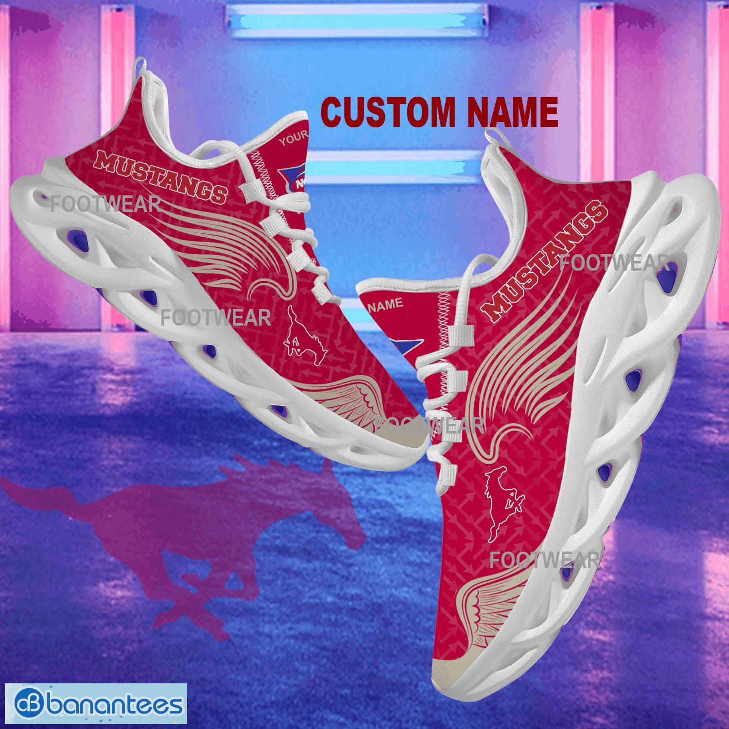 Custom Name NCAA SMU Mustangs New Wings Arrow Pattern Max Soul Shoes Fans Chunky Sneakers Gift - NCAA SMU Mustangs New Wings Arrow Pattern Max Soul Shoes Photo 1