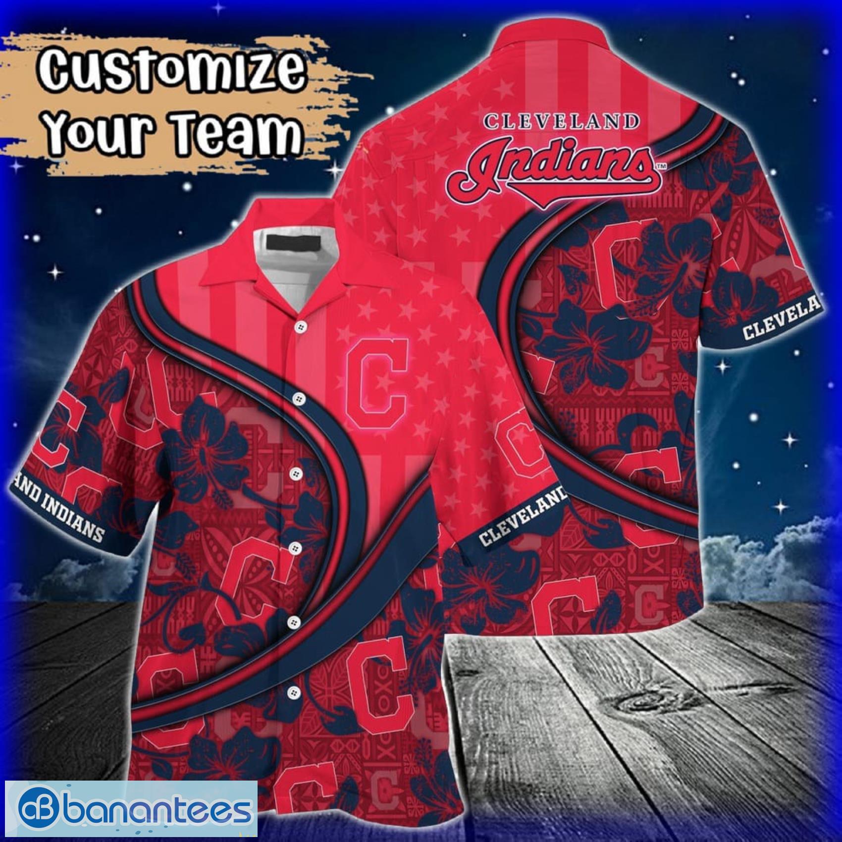 Custom Name or Team Name MLB Cleveland Indians Hawaiian Shirt 2024 Product Photo 1