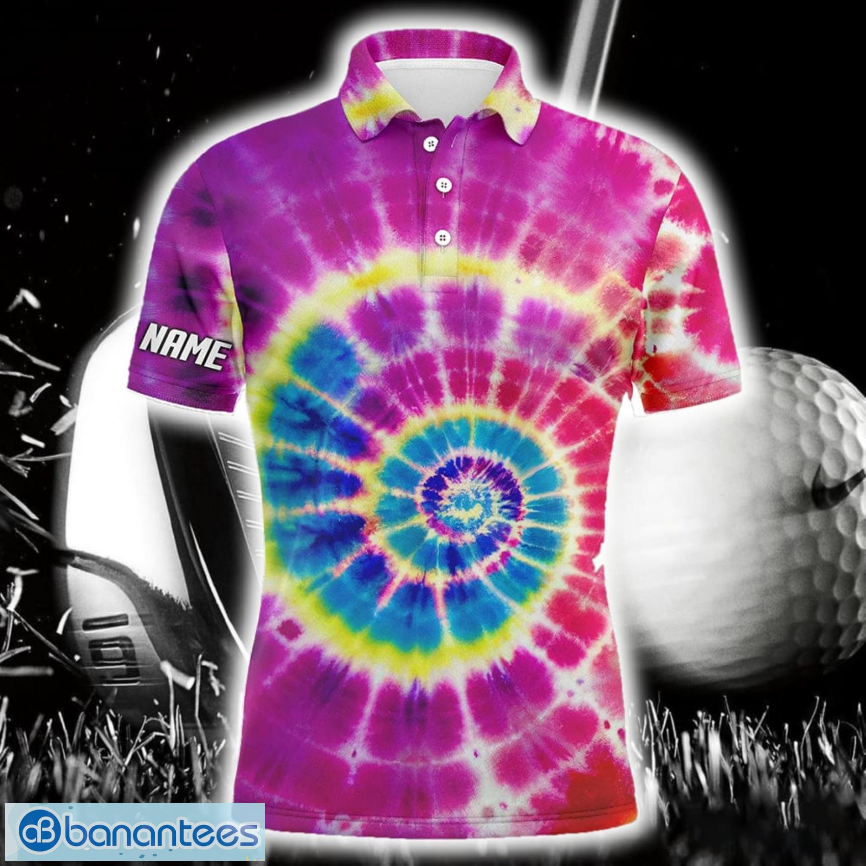 custom name pink tie dye all over print polo shirt for men and women image Custom Name Pink Tie Dye All Over Print Polo Shirt For Men And Women Product Photo 1