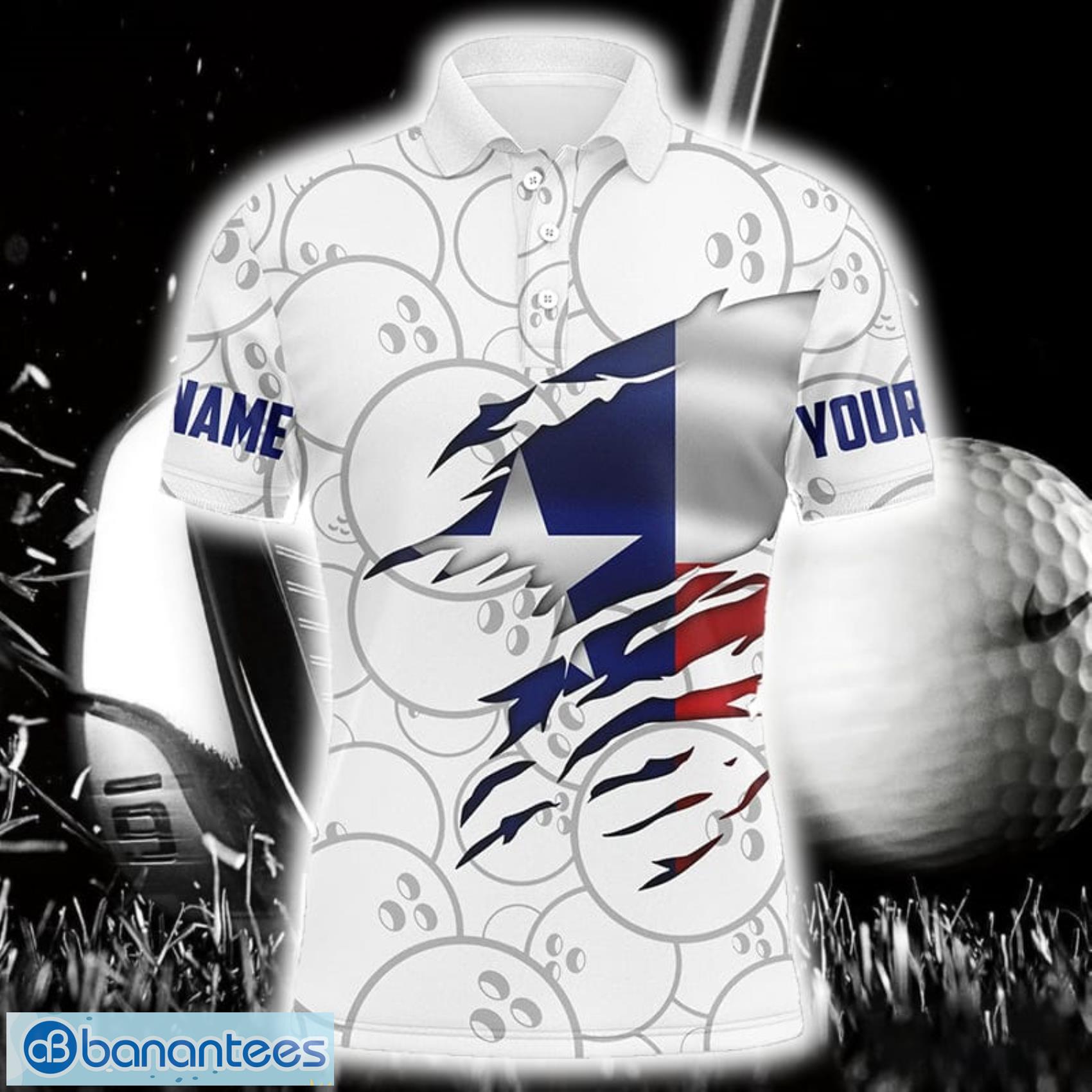 custom name texas flag bowling team bowlers jersey polo shirt for men and women image Custom Name Texas Flag Bowling Team Bowlers Jersey Polo Shirt For Men And Women Product Photo 1