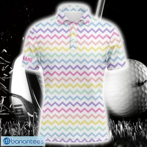Rainbow Colors Pattern Custom Name Polo Shirt For Men And Women Product Photo 1