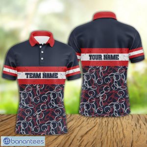 Custom Name Red And Blue Vintage Bowling Team Bowlers Jerseys Polo Shirt For Men And Women Product Photo 1