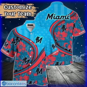 Custom Name or Team Name MLB Miami Marlins Hawaiian Shirt 2024 Product Photo 1