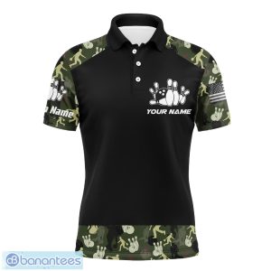 Custom Name Men Bowling Polo Shirt Camo Balls And Pins Team Polo Shirt For Men And Women Product Photo 2