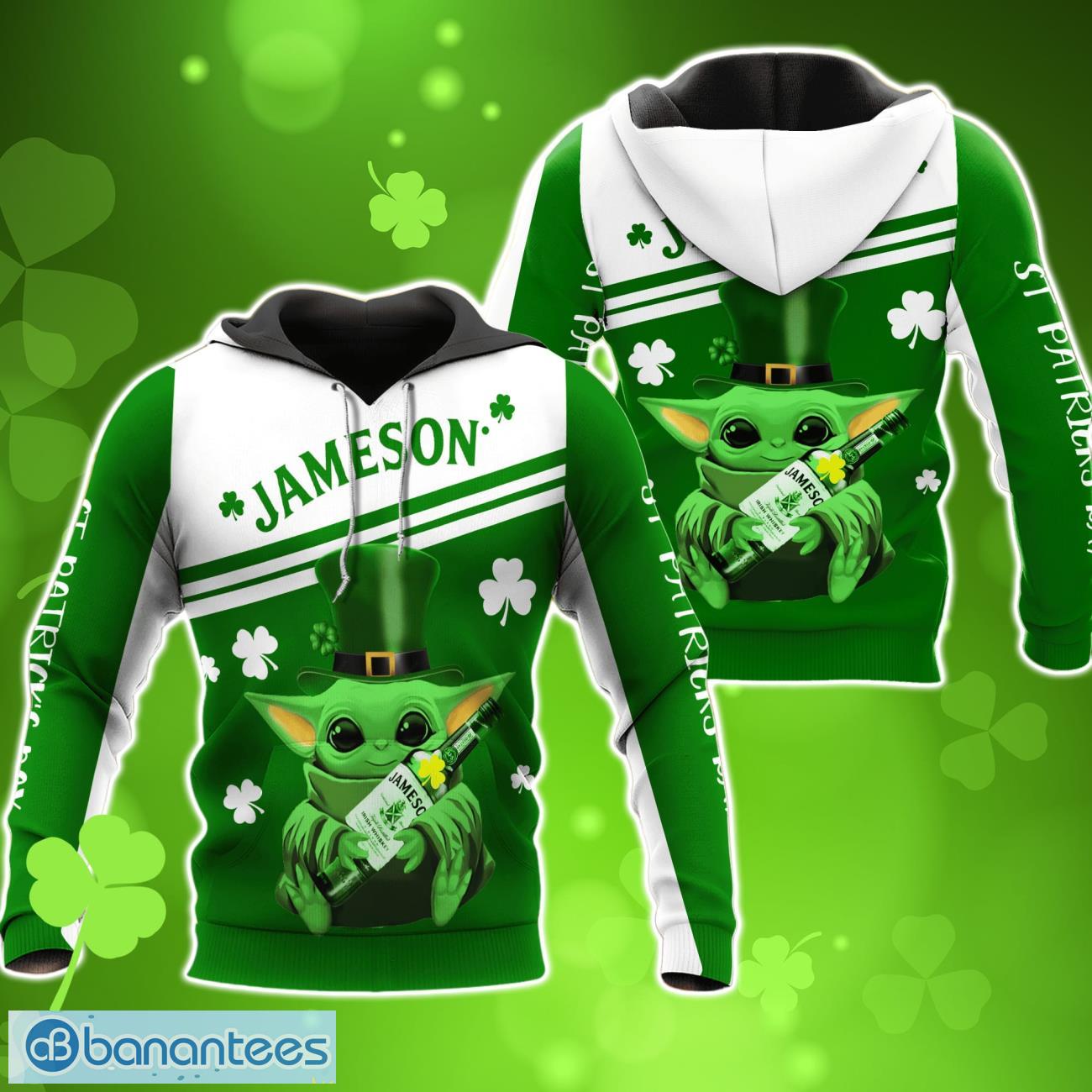 Jameson Irish Whiskey Irish St Patrick Day Baby Yoda 3D Hoodies For Men And  Women - Banantees