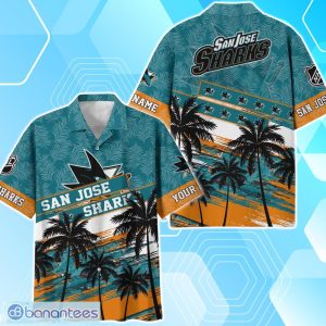 San Jose Sharks Sport Hawaiian Shirt & Short Vintage Tropical Custom Name Product Photo 2