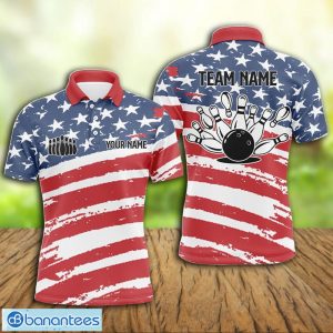 Custom Name And Team Name American Flag AOP Print Golf Shirt Polo Shirt Product Photo 1