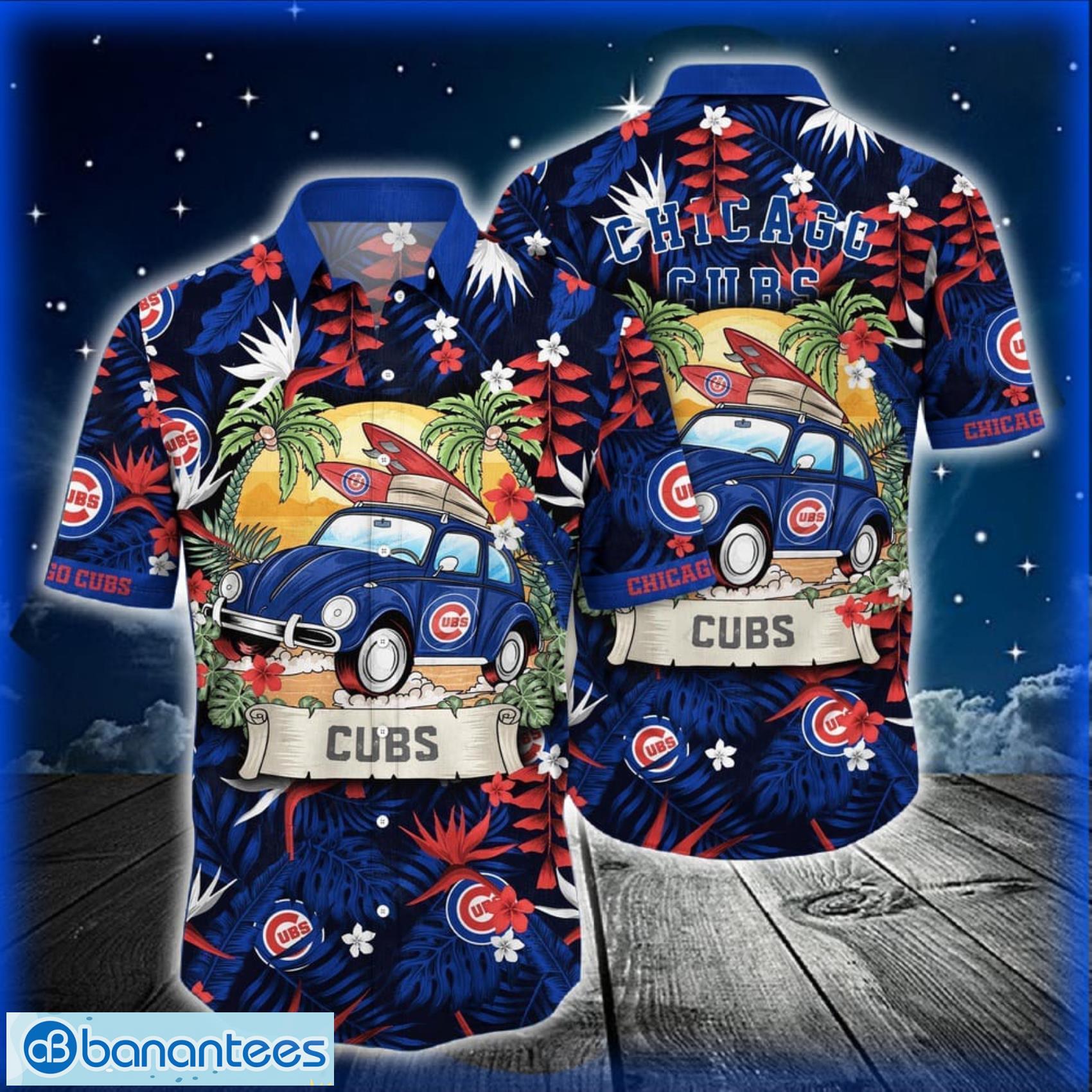 mlb chicago cubs hawaiian shirt car and summer heatwave shirt for fans image MLB Chicago Cubs Hawaiian Shirt Car And Summer Heatwave Shirt For Fans Product Photo 1