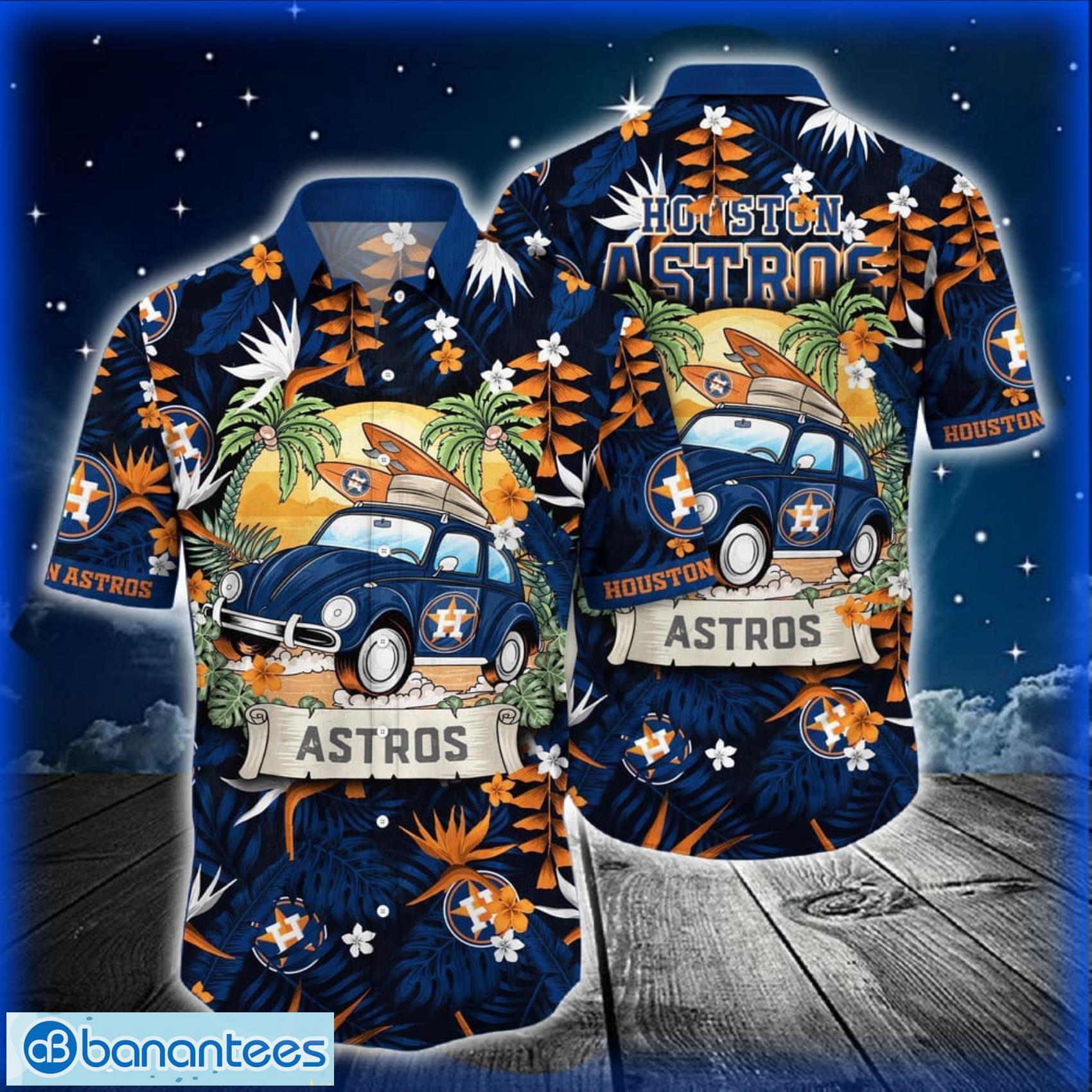mlb houston astros hawaiian shirt car and summer heatwave shirt for fans image MLB Houston Astros Hawaiian Shirt Car And Summer Heatwave Shirt For Fans Product Photo 1
