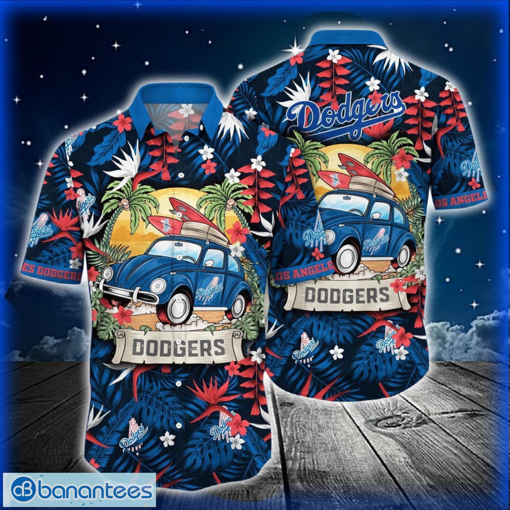 mlb los angeles dodgers hawaiian shirt car and summer heatwave shirt for fans image MLB Los Angeles Dodgers Hawaiian Shirt Car And Summer Heatwave Shirt For Fans Product Photo 1