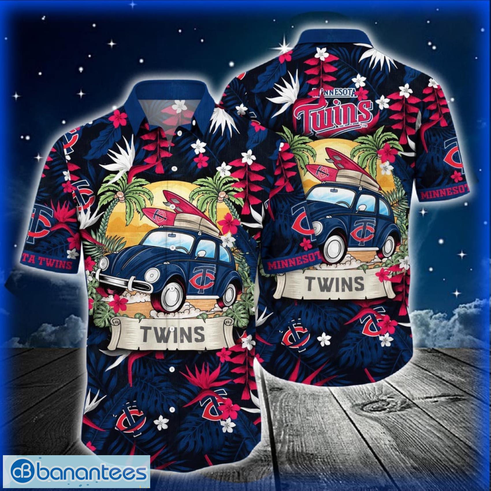 mlb minnesota twins hawaiian shirt car and summer heatwave shirt for fans image MLB Minnesota Twins Hawaiian Shirt Car And Summer Heatwave Shirt For Fans Product Photo 1