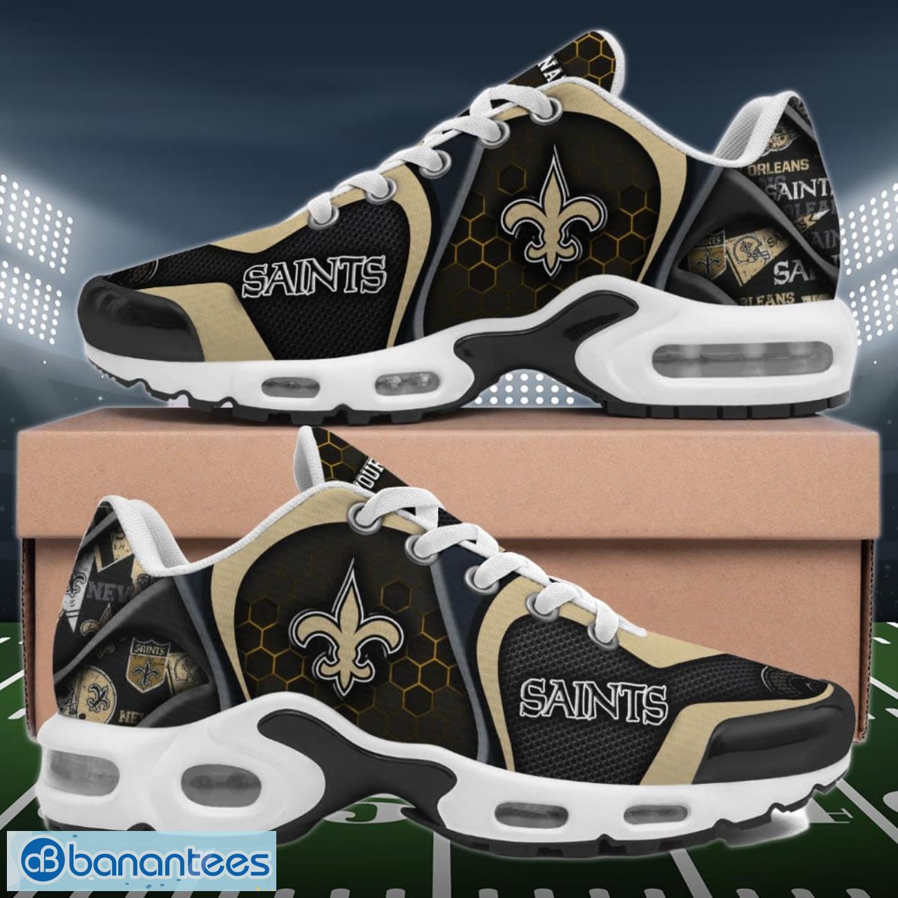 New Orleans Saints Air Cushion Sports Shoes Custom Name Gifts For Football Fan Product Photo 1