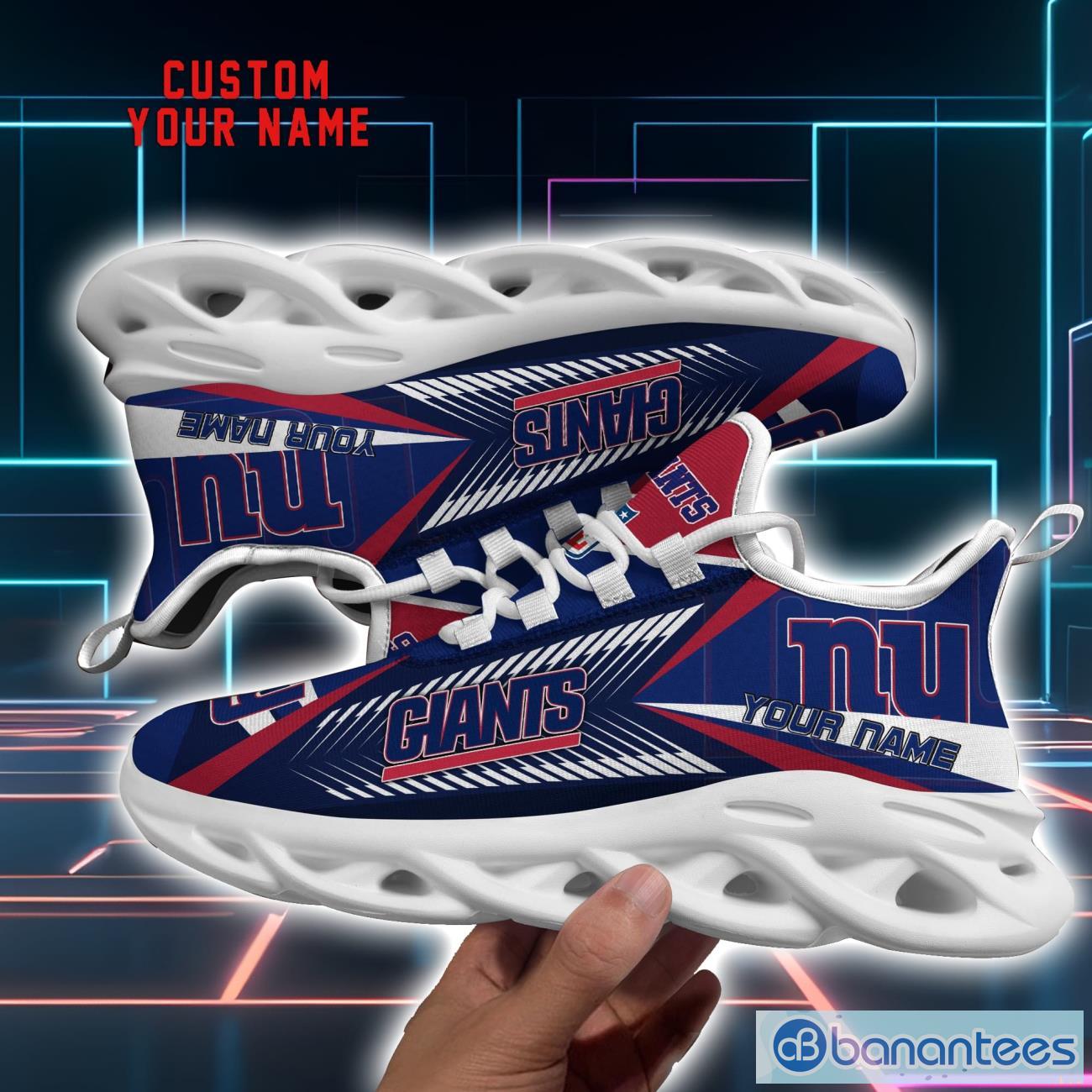 new york giants nfl personalized shoes max soul sneakers new sport gift 1 image New York Giants NFL Personalized Shoes Max Soul Sneakers New Sport Gift Product Photo 2