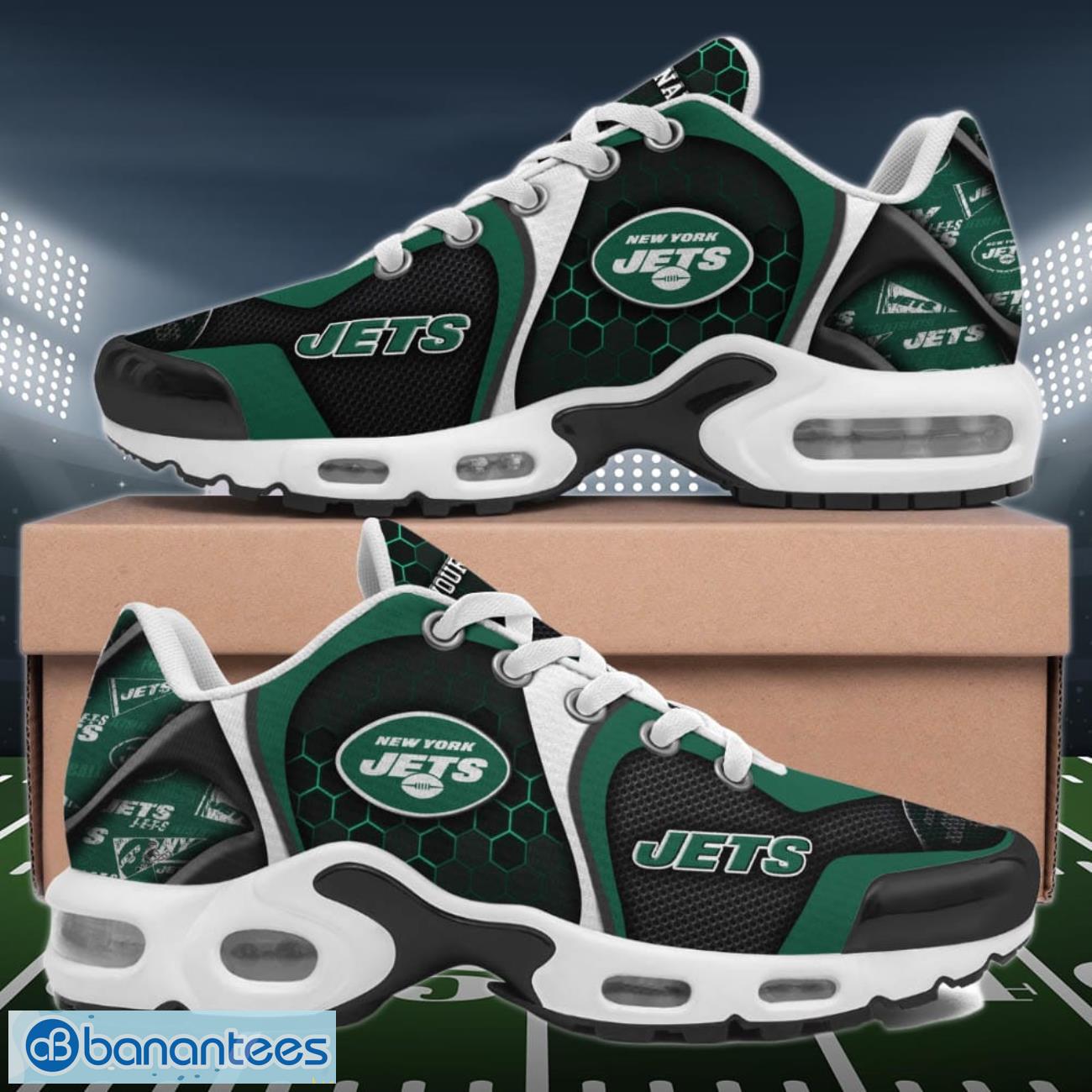 New York Jets Air Cushion Sports Shoes Custom Name Gifts For Football Fan Product Photo 1