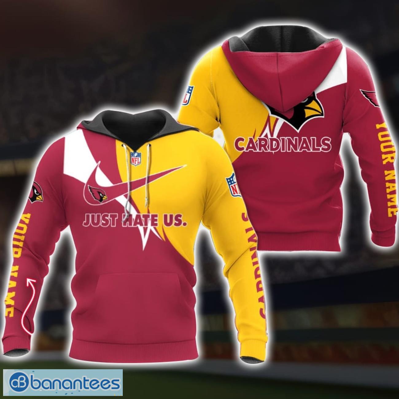 NFL Arizona Cardinals Hoodie Just Hate US Custom Name 3D Printed