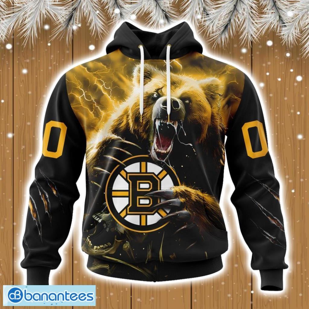 Nhl Boston Bruins Fear The Bear Design Part Hoodie 3D All Over Print Product Photo 1