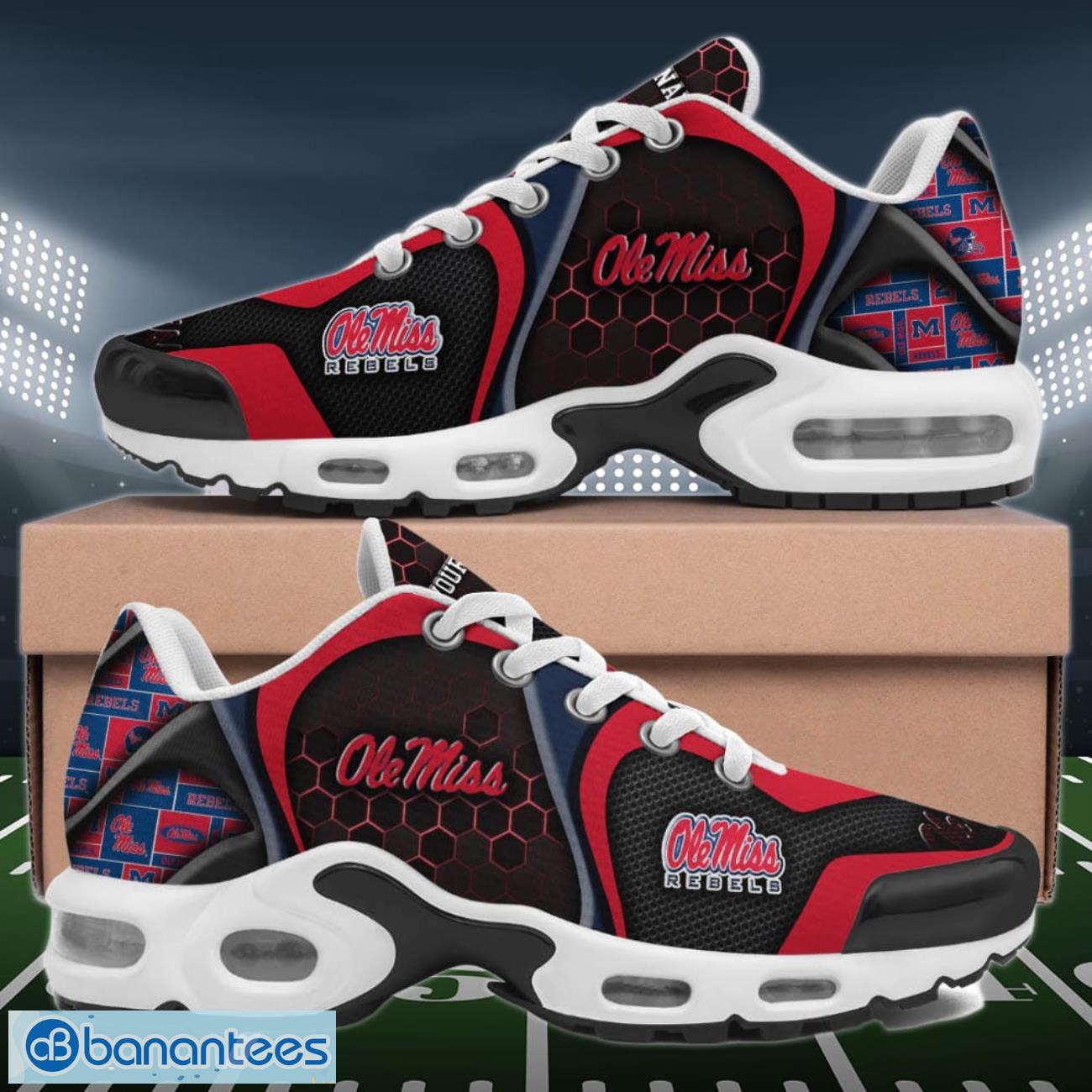 Ole Miss Rebels Air Cushion Sports Shoes Custom Name Gifts For Football Fan Product Photo 1