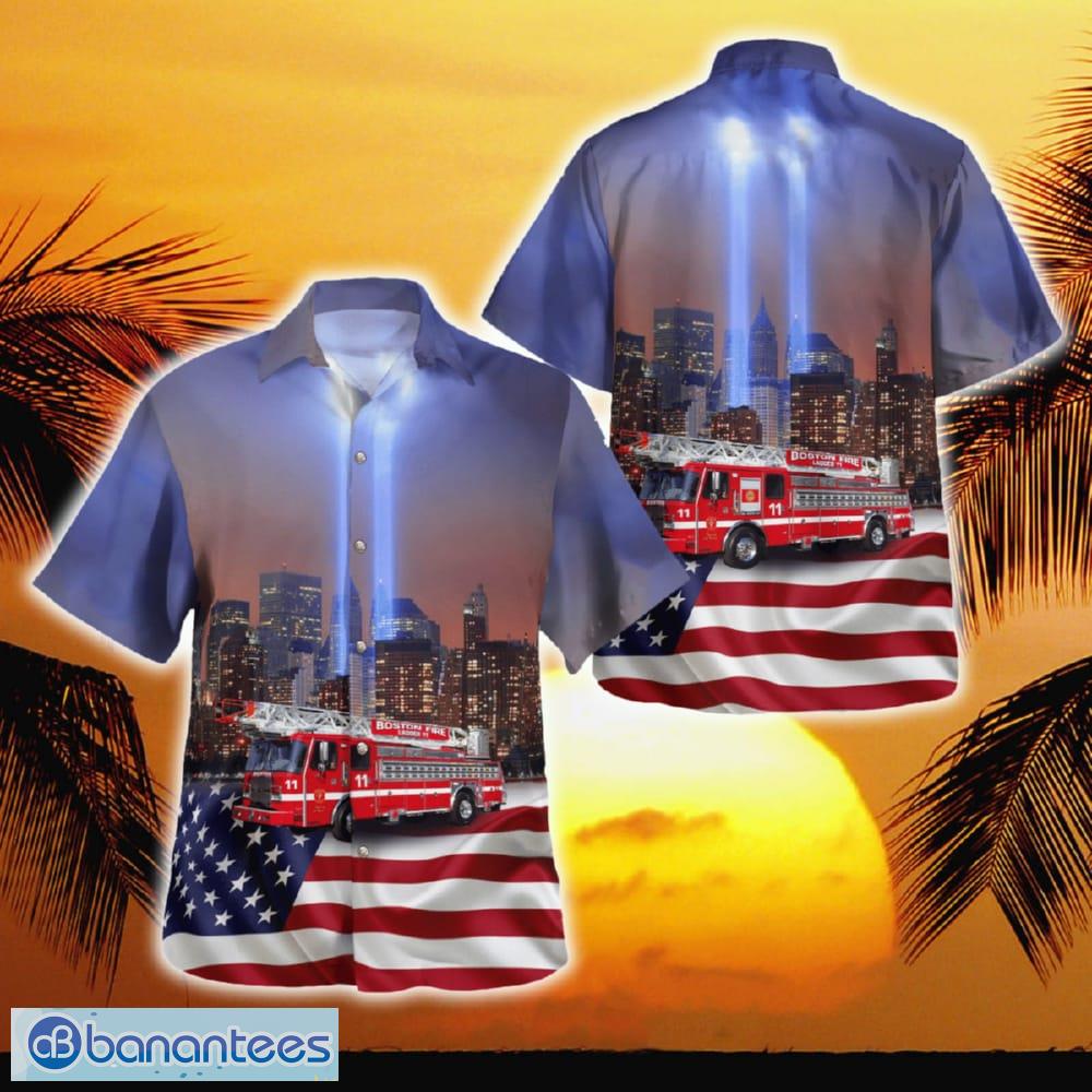 Patriot Day Never Boston Fire Department Massachusetts Hawaiian Shirt Luxury