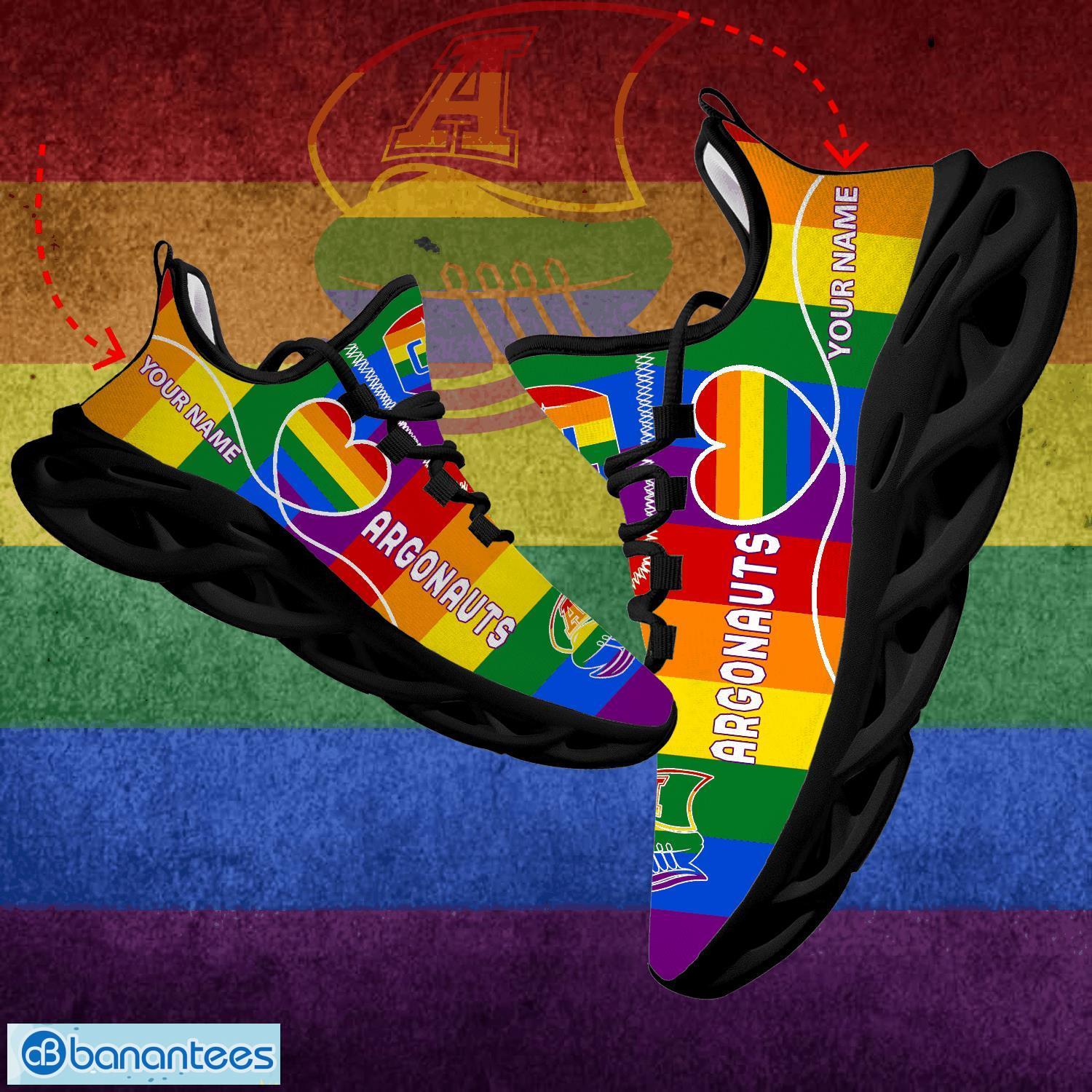 Rainbow LGBT Love CFL Toronto Argonauts Max Soul Shoes Personalized Gift For LGBT Sports Sneakers - Rainbow LGBT Love CFL Toronto Argonauts Max Soul Shoes Personalized Photo 1