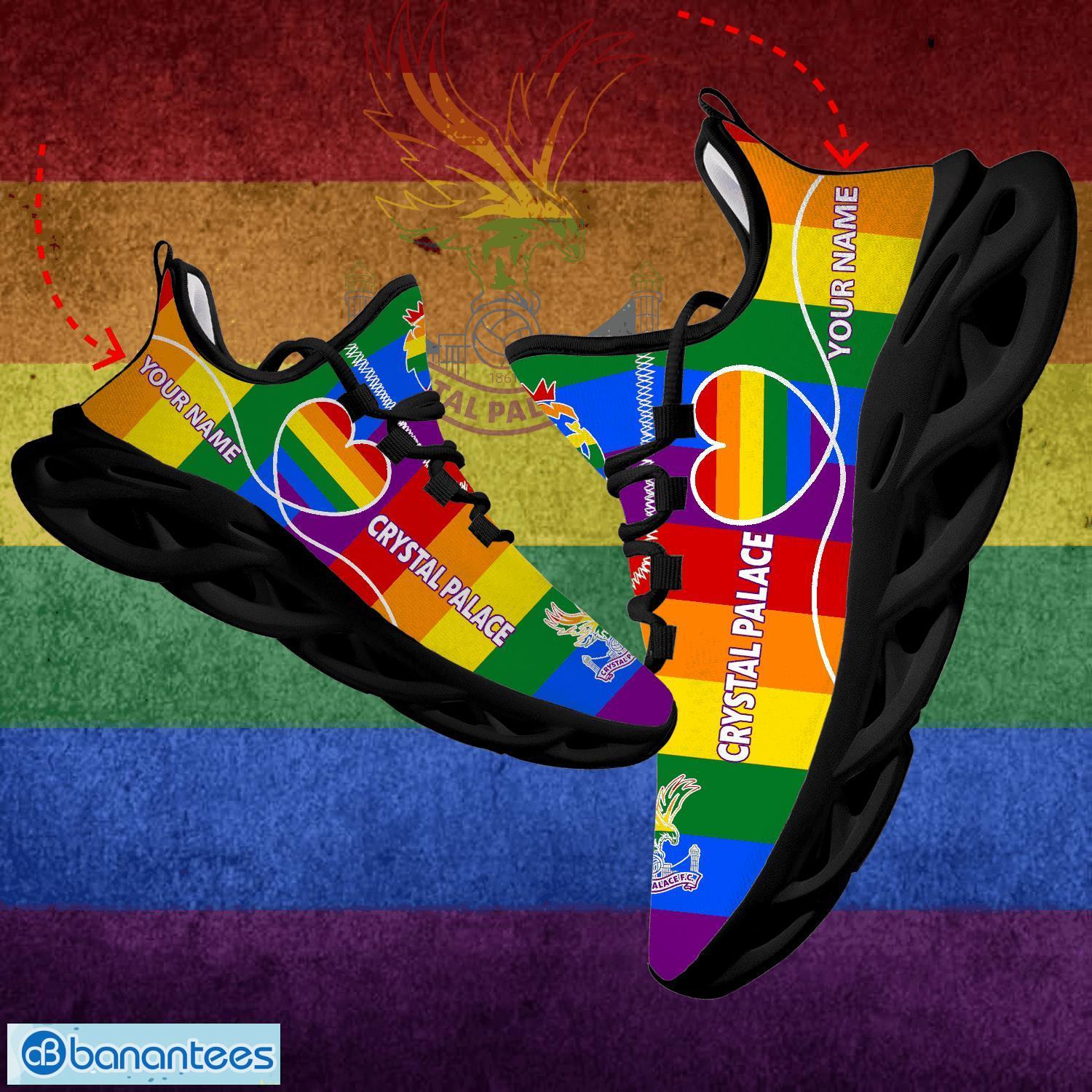 Rainbow LGBT Love EPL Crystal Palace Max Soul Shoes Personalized Gift For LGBT Sports Sneakers - Rainbow LGBT Love EPL Crystal Palace Max Soul Shoes Personalized Photo 1