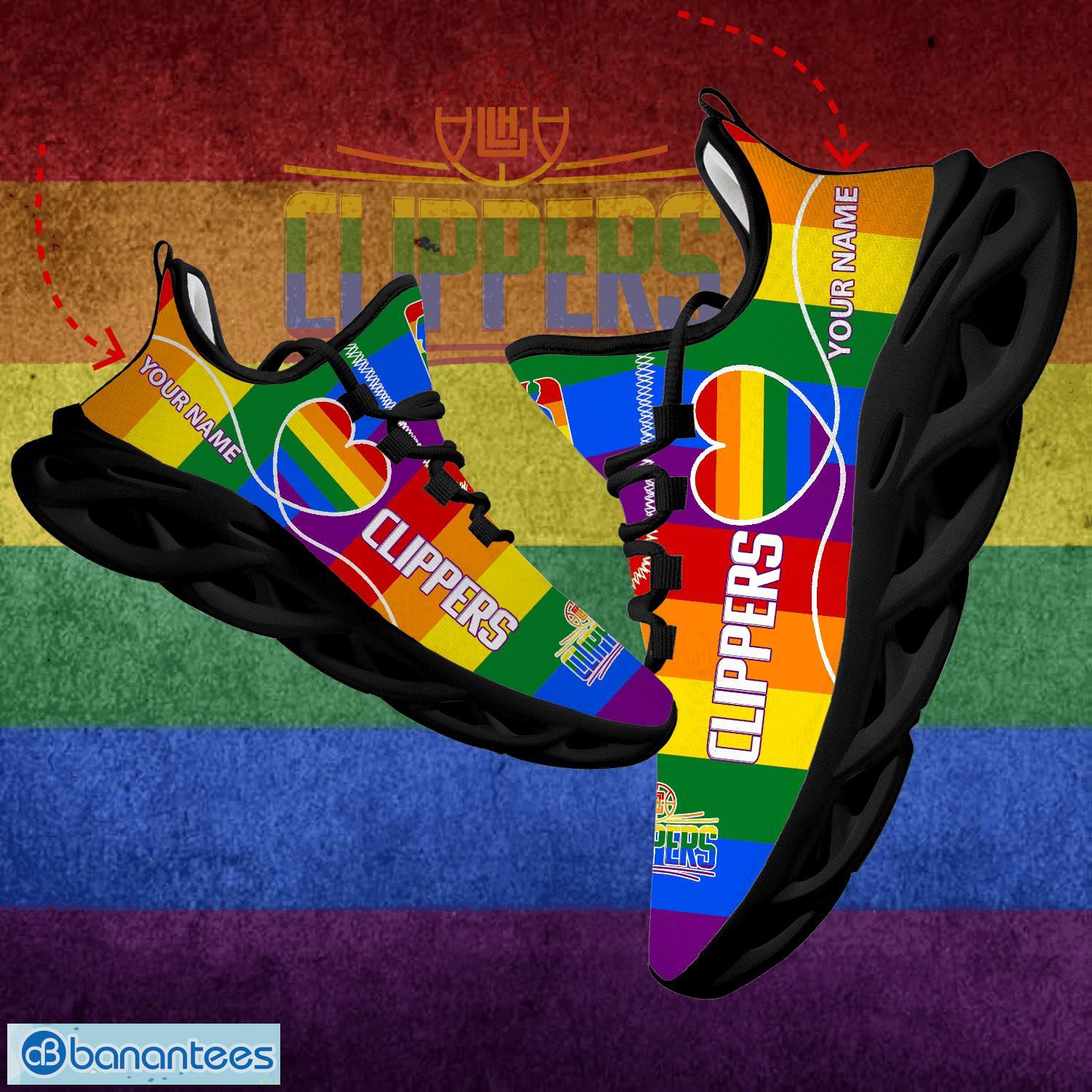 Rainbow LGBT Love NBA Los Angeles Clippers Max Soul Shoes Personalized Gift For LGBT Sports Sneakers - Rainbow LGBT Love NBA Los Angeles Clippers Max Soul Shoes Personalized Photo 1