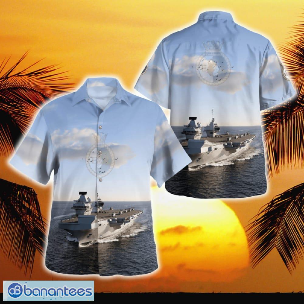 Royal Navy HMS Queen Elizabeth (R08) Hawaiian Shirt - Banantees