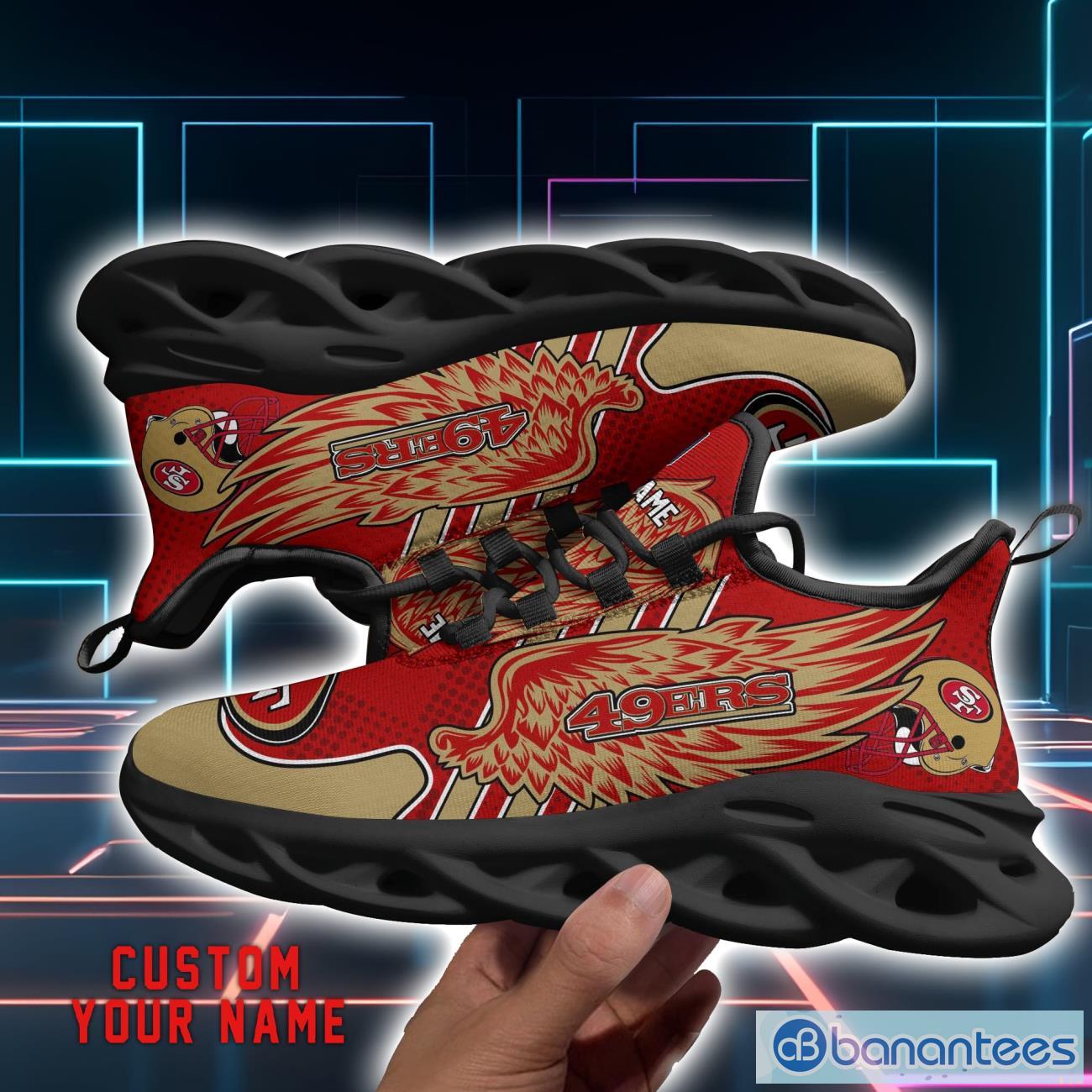 San Francisco 49ers NFL Wings Design Clunky Max Soul Sneakers Shoes Custom Name Sport Gift Product Photo 1