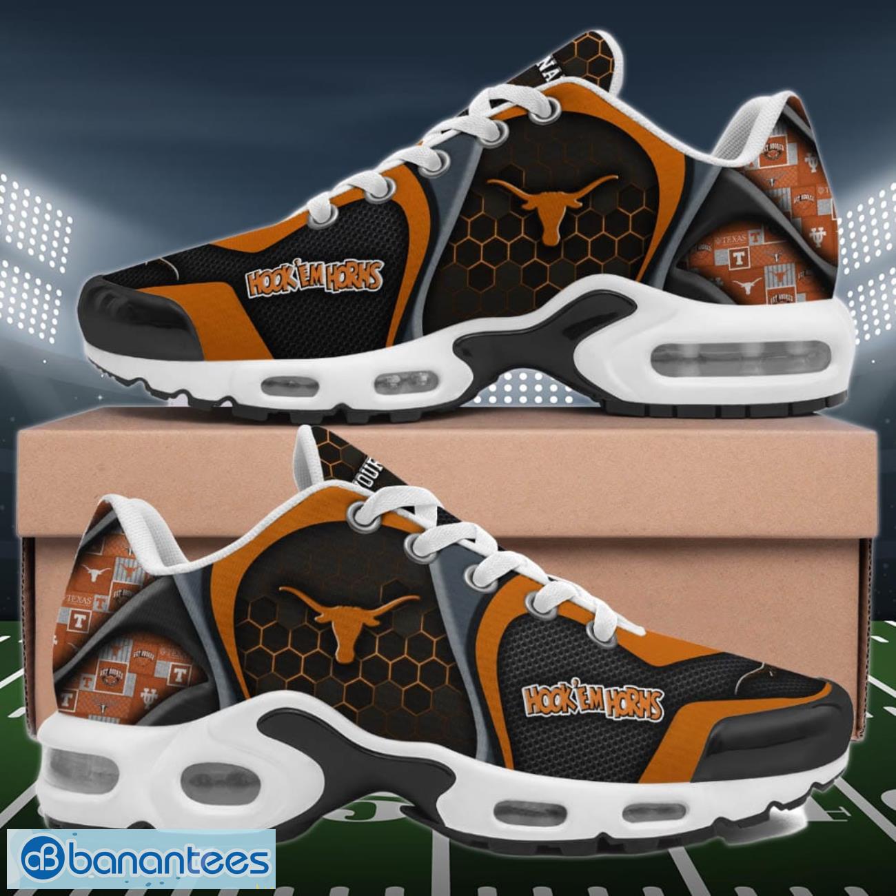 Texas Longhorns Air Cushion Sports Shoes Custom Name Gifts For Football Fan Product Photo 1