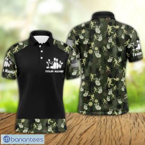 Custom Name Men Bowling Polo Shirt Camo Balls And Pins Team Polo Shirt For Men And Women Product Photo 1